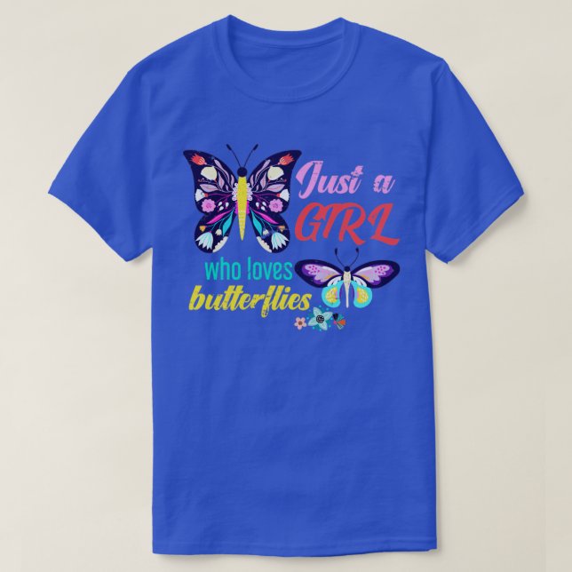 T-shirt Animal Wildlife Gift Girls Papillon (Design devant)