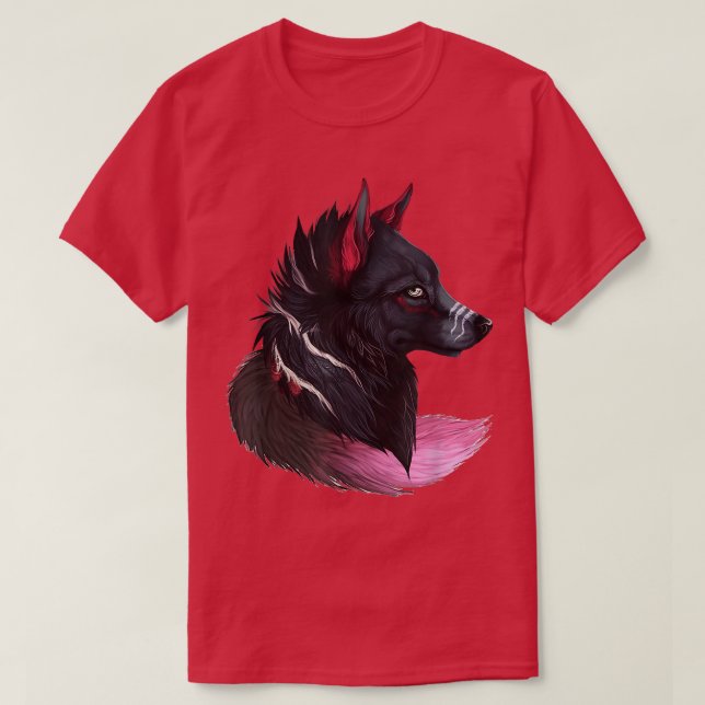 T-shirt animal wolf face wolves tee howling magical wolves (Design devant)