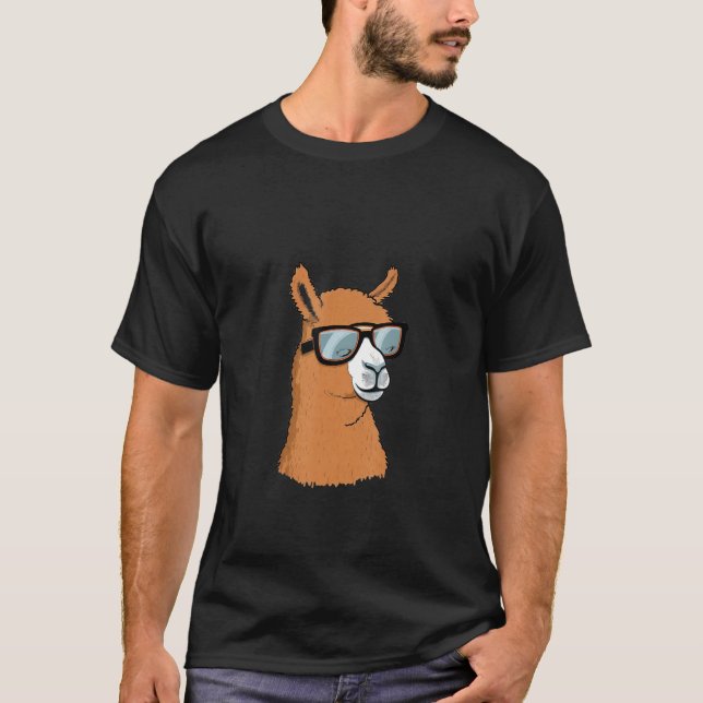 T-shirt Animals Graphic  Alpaca Wearing Sunglasses (Devant)