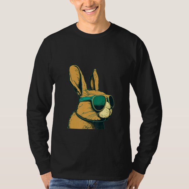 T-shirt Animals Graphic  Bunny Wearing Sunglasses (Devant)