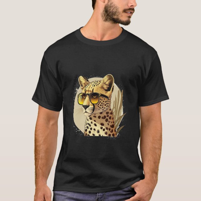 T-shirt Animals Graphic  Cheetah Wearing Sunglasses (Devant)