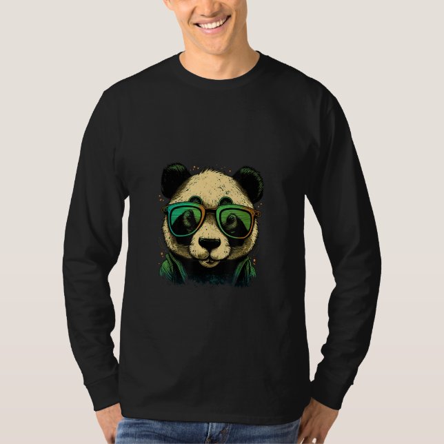T-shirt Animals Graphic  Panda Wearing Sunglasses 6 (Devant)