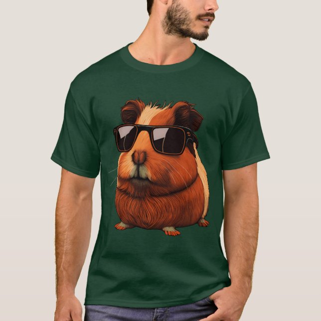 T-shirt Animals Guinea Pig Wearing Sunglasses (Devant)