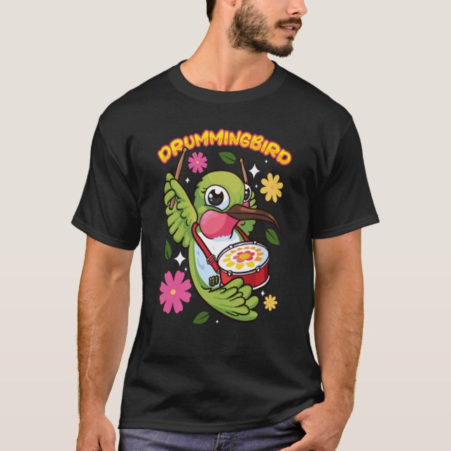 T-shirt animals hummingbird drumming (Devant)