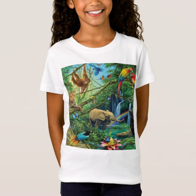 T-Shirt Animals living together throw pillow (Devant)