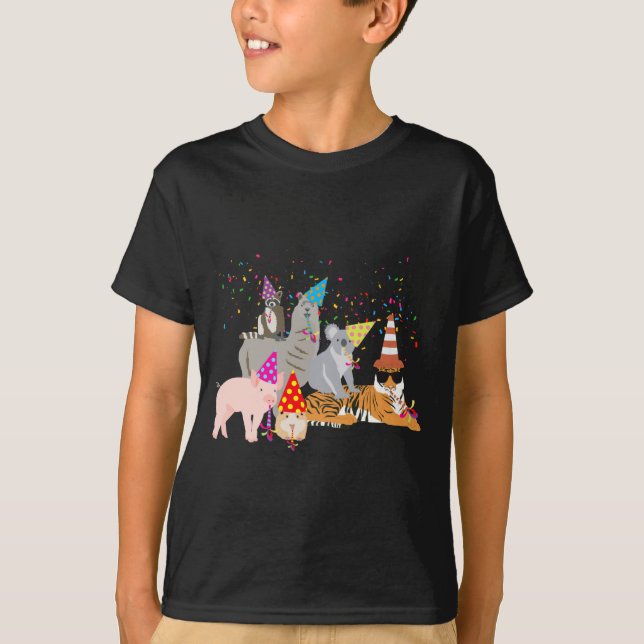 T-shirt Animals Partying Cute Animals Having A Party  (Devant)