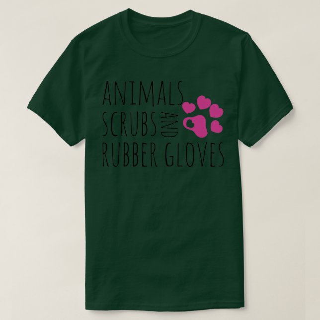 T-shirt Animals Scrubs And Rubber Gloves Funny Veterinaria (Design devant)