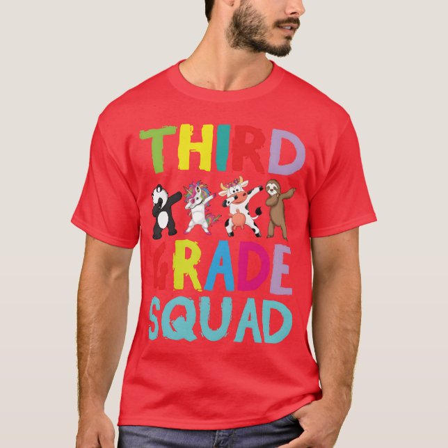 T-shirt Animals Students Dabbing Backo Schoolhird boy (Devant)