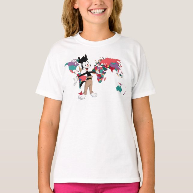 T-shirt Animaniacs | Graphique de la carte du monde de Yak (Devant)