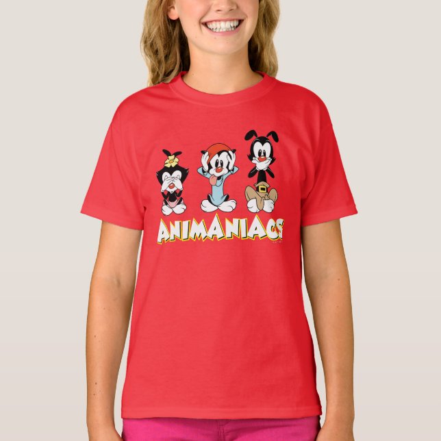 T-shirt Animaniacs | Graphique de Warner Sibings "No Evil" (Devant)