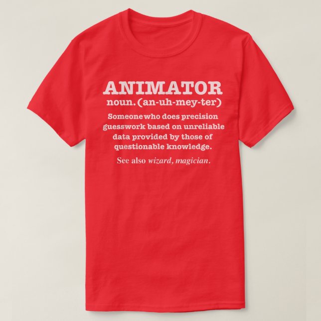 T-shirt Animateur Définition Animateur Animation amusante  (Design devant)