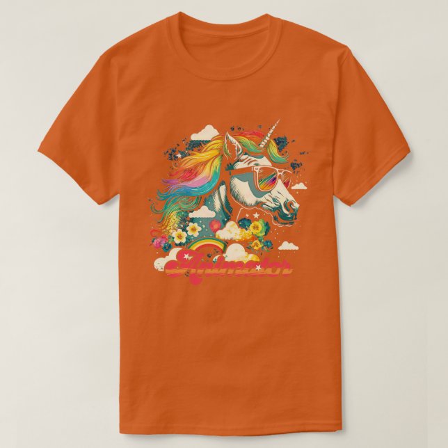 T-shirt Animateur Unicorn arc-en-ciel (Design devant)