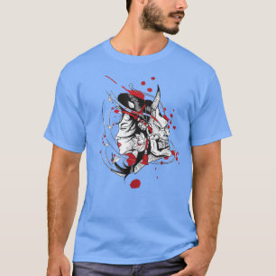 T-shirt Animation japonaise Mask Kitsune Samurai Demon Oni