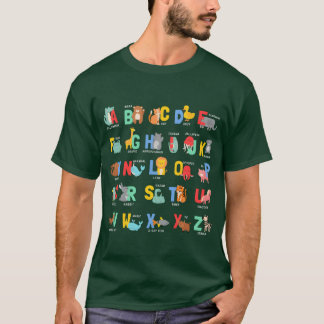T-shirt Animaux Alphabet Animaux ABC apprentissage garçon