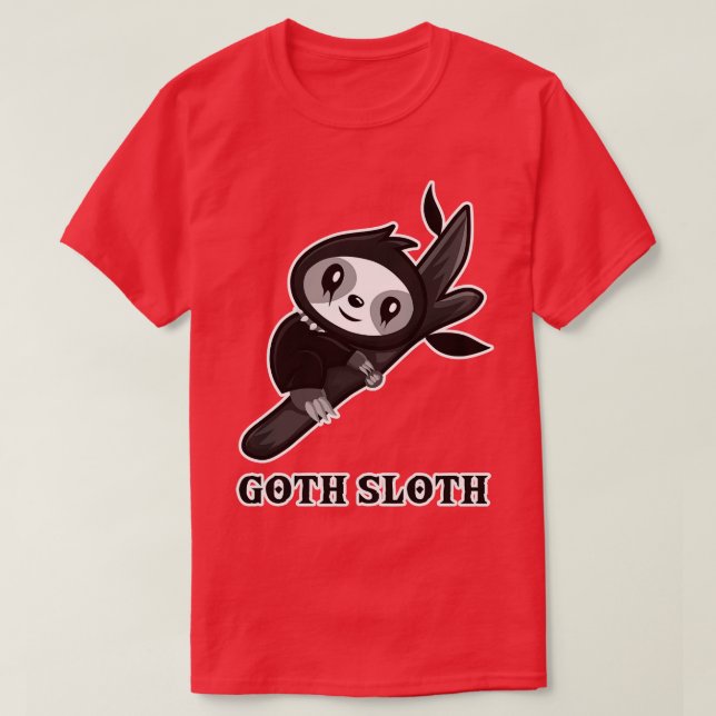 T-shirt Animaux amusants Sloth Goth Sloth (Design devant)