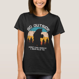 T-shirt Animaux Amusants Sortez Se Faire Manger Par L'Ours