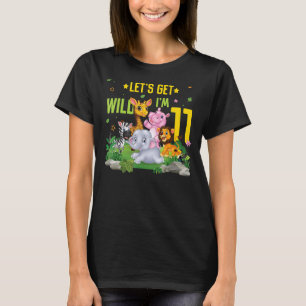 T-shirt Animaux Animaux Fête Du 11E Anniversaire Par Jour 