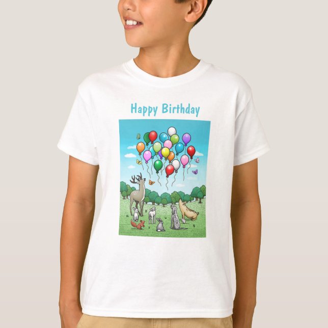T-shirt Animaux avec ballons (Devant)