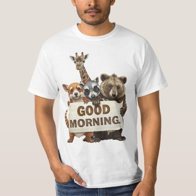 T-shirt Animaux, Bonjour, (Devant)