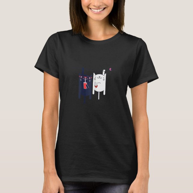 T-shirt Animaux chaton élégant Doodle Kitty (Devant)
