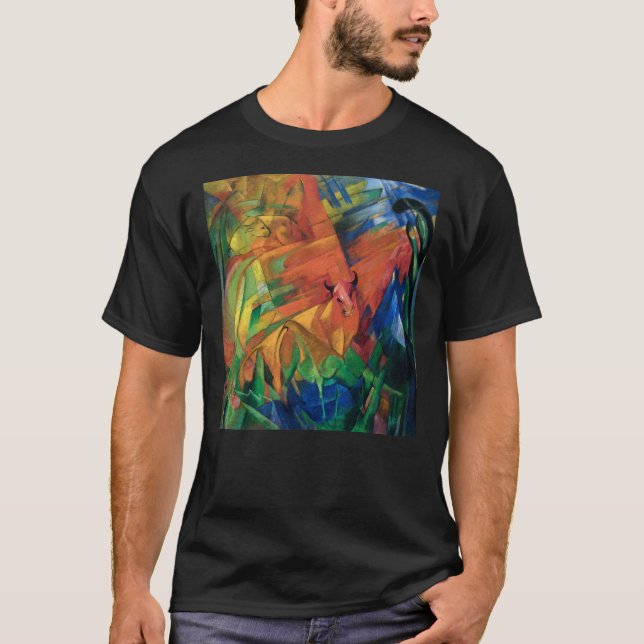 T-shirt Animaux Dans Un Paysage (1914) Par Franz Marc   (Devant)