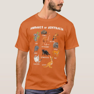 T-shirt Animaux d'Australie Éducatif Kangourou f