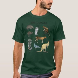 T-shirt Animaux d'Australie Monde Animal Frise éducative
