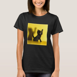 T-shirt Animaux de bébés cutest   Black Cat Jouer