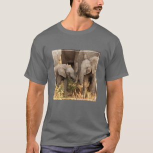 T-shirt Animaux de bébés cutest   Deux jeunes éléphants