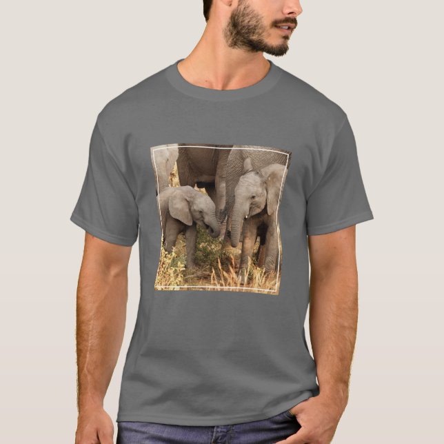 T-shirt Animaux de bébés cutest | Deux jeunes éléphants (Devant)