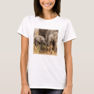 T-shirt Animaux de bébés cutest   Deux jeunes éléphants