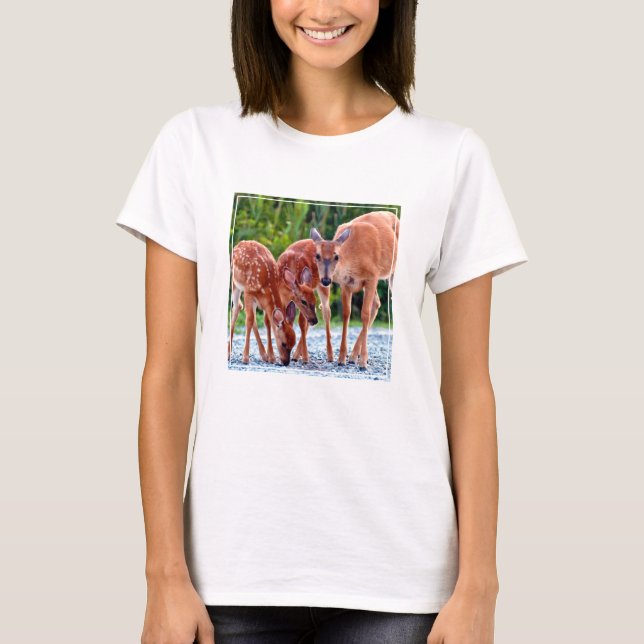 T-shirt Animaux de bébés cutest | Fawn with Babies (Devant)