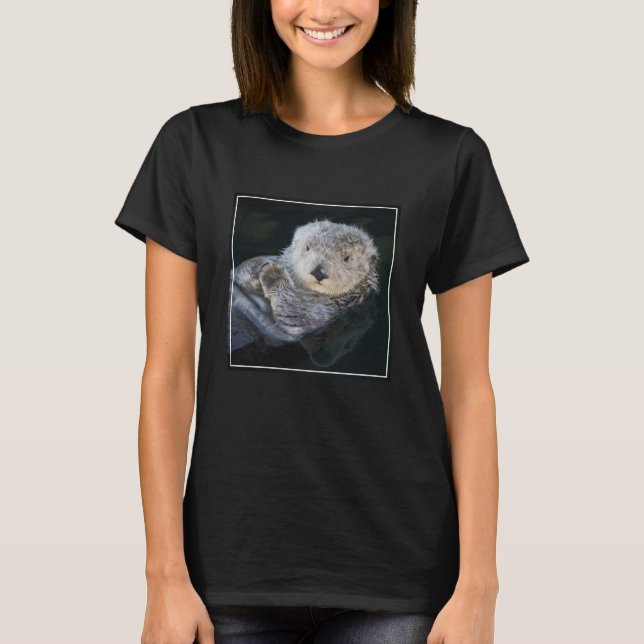 T-shirt Animaux de bébés cutest | Flottant de Loutres de m (Devant)