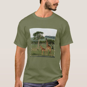T-shirt Animaux de bébés cutest   Giraffe Calf & Mama