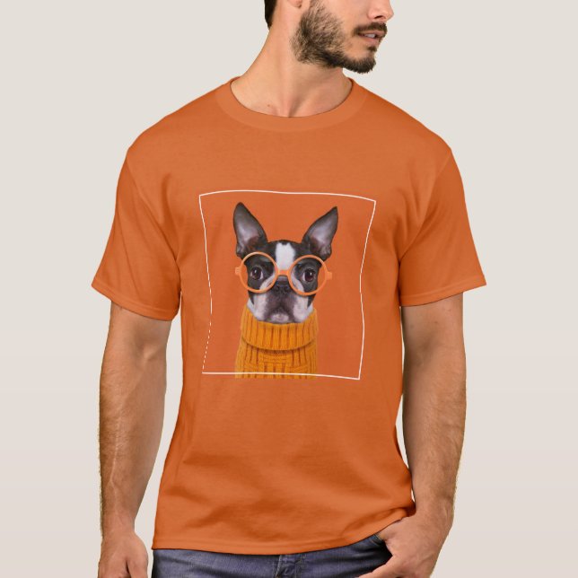 T-shirt Animaux de bébés cutest | Orange Boston Terrier (Devant)