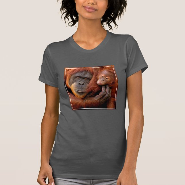 T-shirt Animaux de bébés cutest | Orangutan Maman & Baby (Devant)