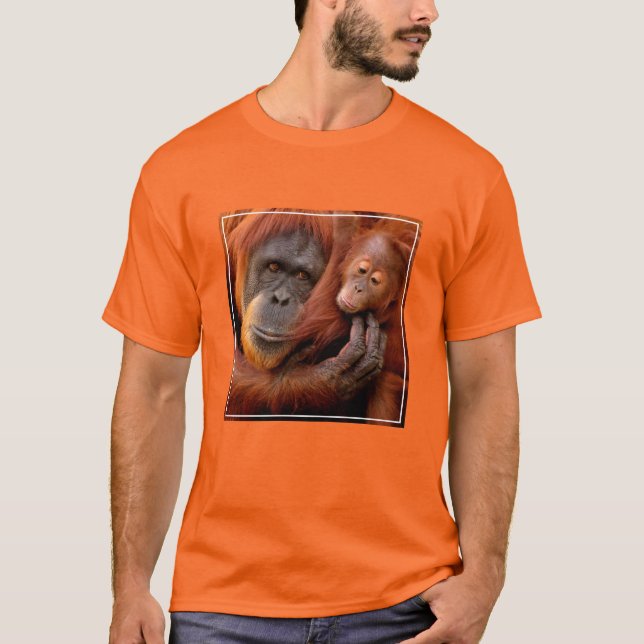 T-shirt Animaux de bébés cutest | Orangutan Maman & Baby (Devant)