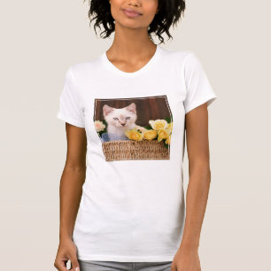 T-shirt Animaux de bébés cutest   Roses chats et jaunes
