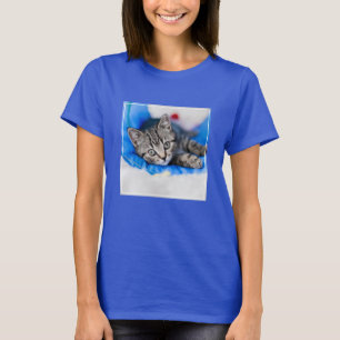 T-shirt Animaux de bébés cutest   Tunnel Tabby Kitten en J