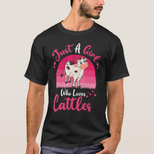 T-shirt Animaux De Bétail vintage Juste Une Fille Qui Aime