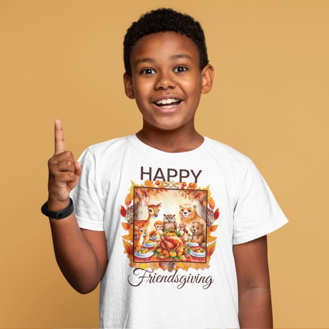 T-shirt Animaux de bois d'action amicale Feuilles d'automn (Créateur téléchargé)