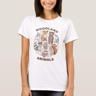 T-shirt Animaux de bois mignons Anniversaire