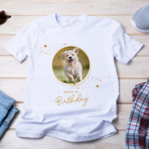 T-shirt Animaux de compagnie Photo Gold Stars Chien Annive