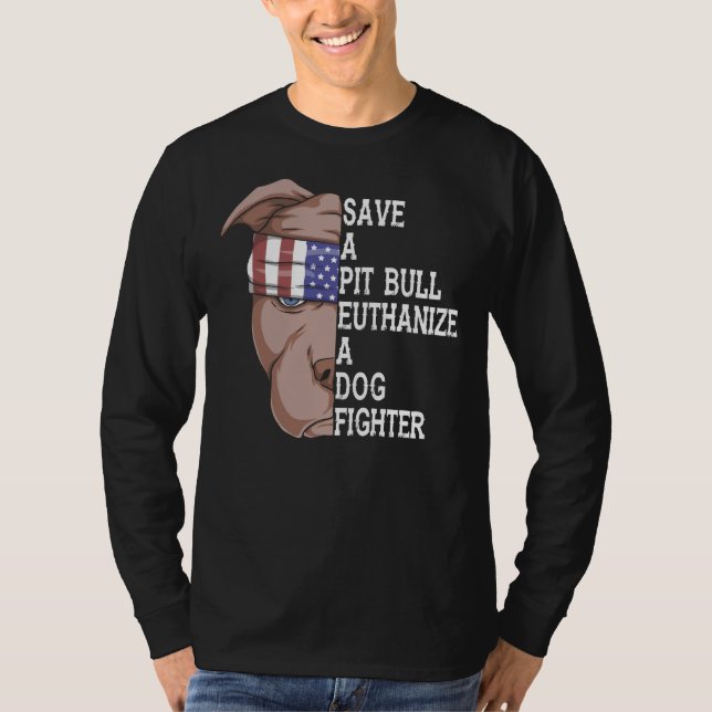 T-shirt Animaux de compagnie Sauvez un Pitbull Euthanasier (Devant)