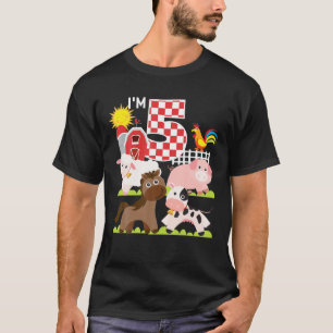 T-shirt Animaux de ferme Barnyard 5E Anniversaire J'ai 5 a