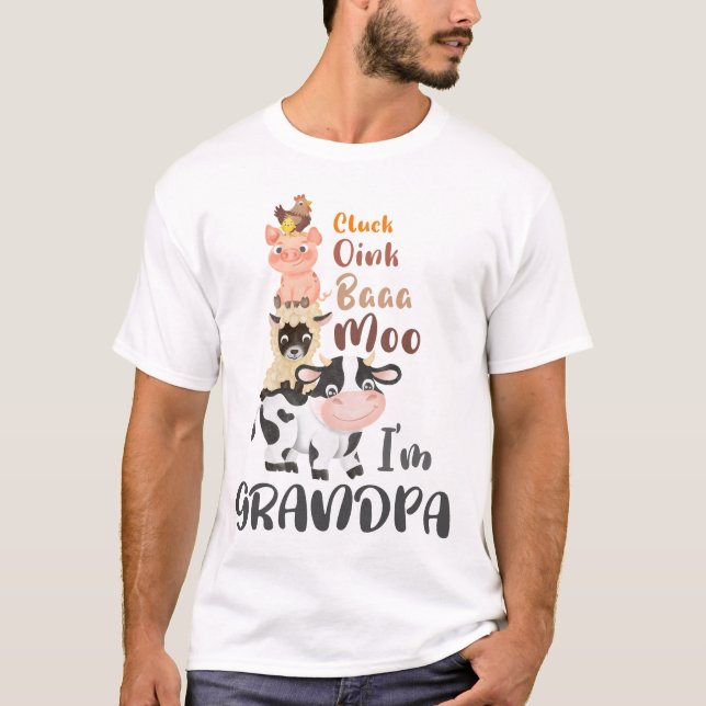 T-shirt Animaux de ferme Caw Matching Famille Grand-père (Devant)