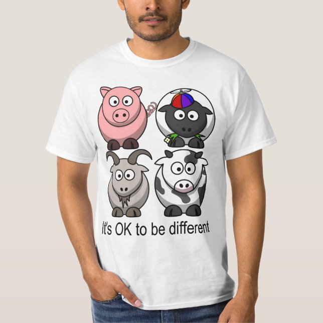 T-shirt animaux de ferme d'arc-en-ciel (Devant)