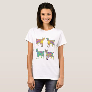 T-shirt Animaux de Ferme Mignons Artistiques Arc-en-Ciel C