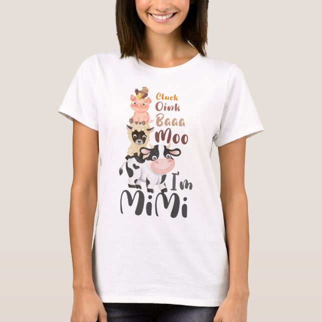 T-shirt Animaux de ferme premier anniversaire Mimi corresp (Devant)