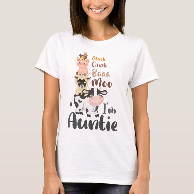 T-shirt Animaux de ferme Première Tante jumelée Anniversai (Devant)